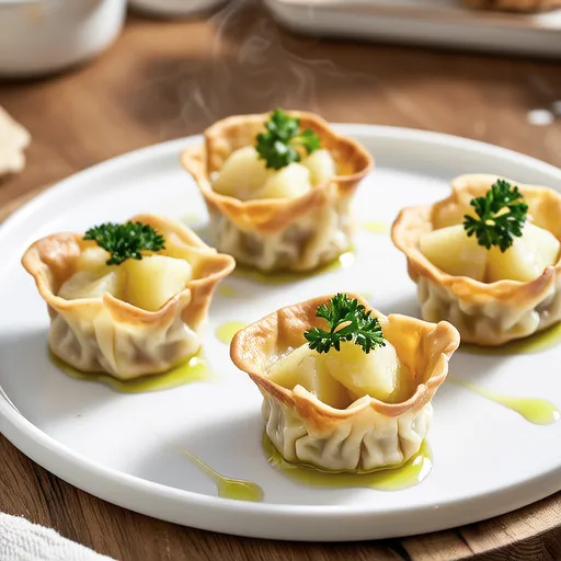 Potato and Shirasu Dumpling Skin Cups