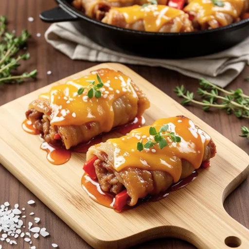 Cheese-Stuffed Bell Pepper Pork Rolls