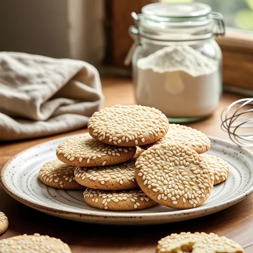 Sesame Rice Flour Cookies (No Butter)