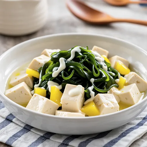 Okahijiki and Bell Pepper Creamy Tofu Salad