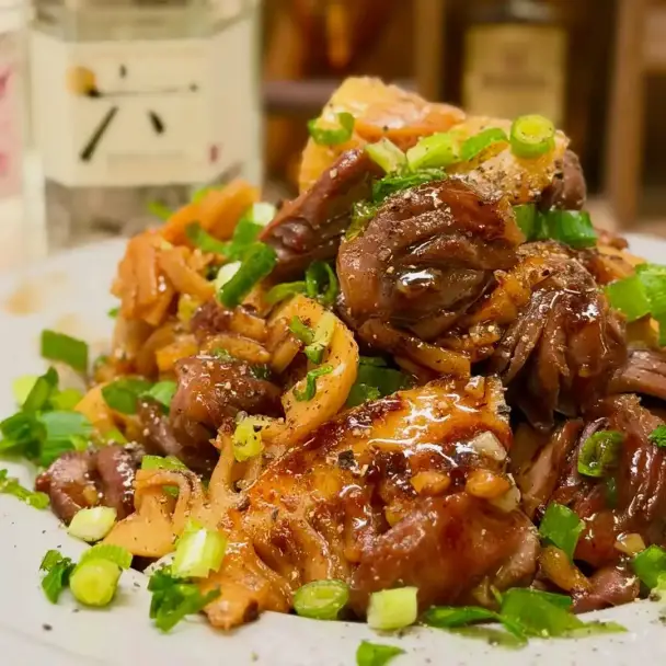 砂肝とたけのこのオイスター炒め