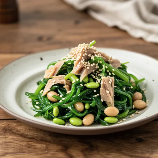 Mizuna and Bean Sesame Mayo Salad