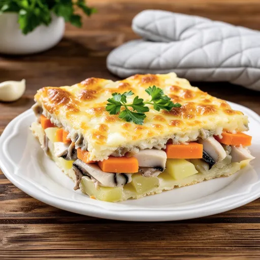 Garlic Cheese Bake with Carrot and Canned Mackerel
