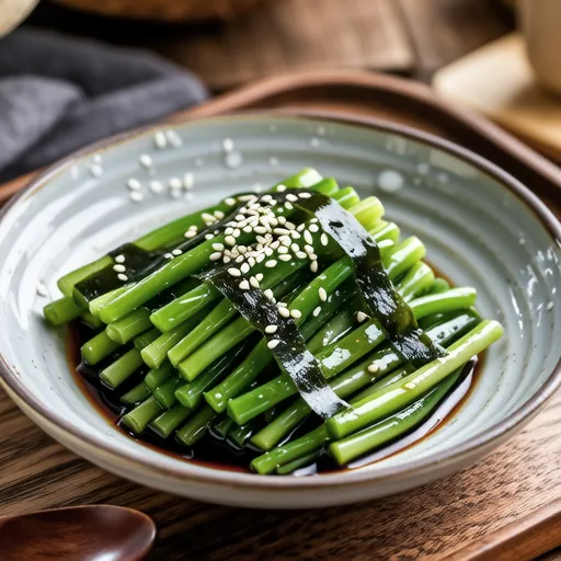 Bamboo Shoots and Wakame with Vinegar Miso Dressing