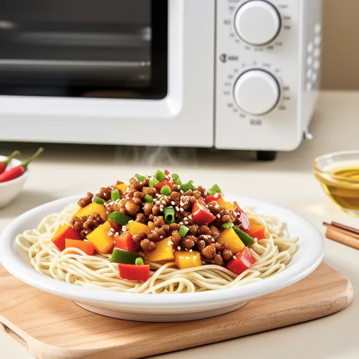 Microwave Glass Noodles with Bell Peppers