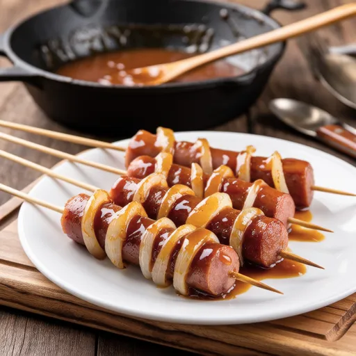 10-Minute Sausage and Rice Cake Skewers