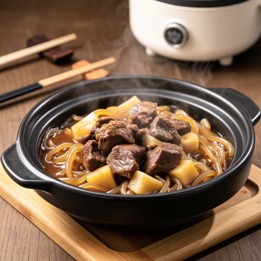 Beef, Burdock Root, and Konjac Sweet-Savory Simmer