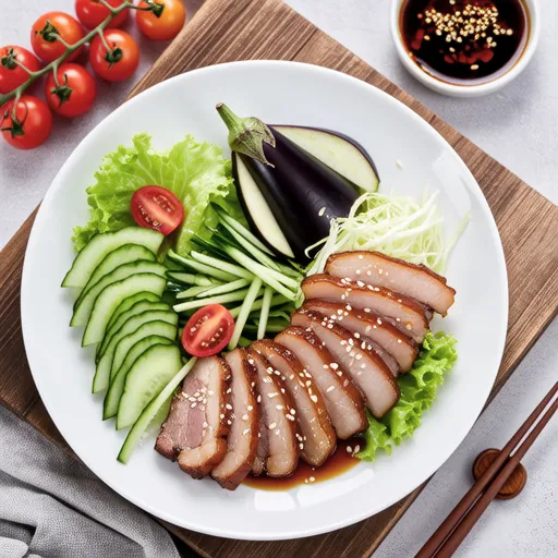 Pork Shabu Salad with Eggplant and Cucumber