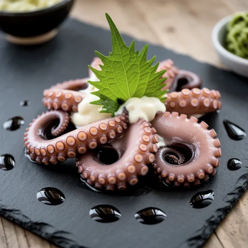 Octopus with Wasabi Olive Dressing