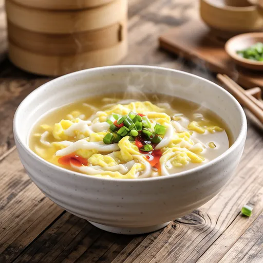 Fluffy Egg and Mozuku Soup