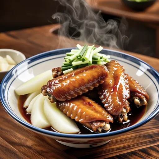 Braised Chicken Wings and Daikon with Ponzu