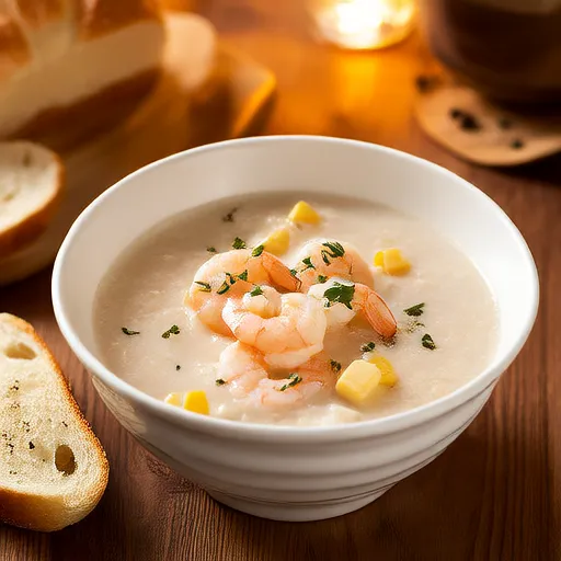 Sopa de Camarones y Maíz
