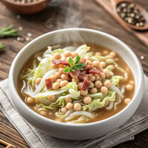 Cabbage and Soybean Consommé Soup