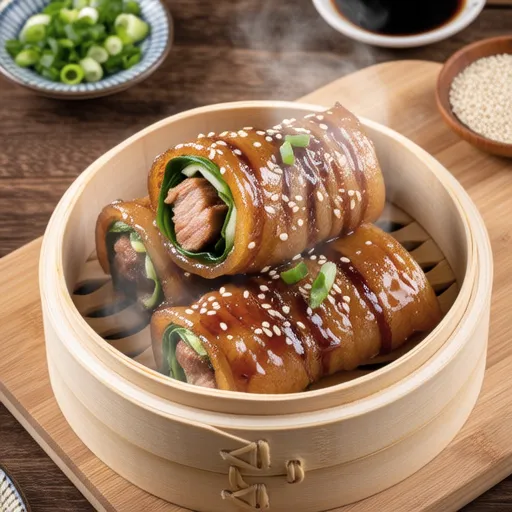 Pork Glutinous Rice Wrap with Green Onion