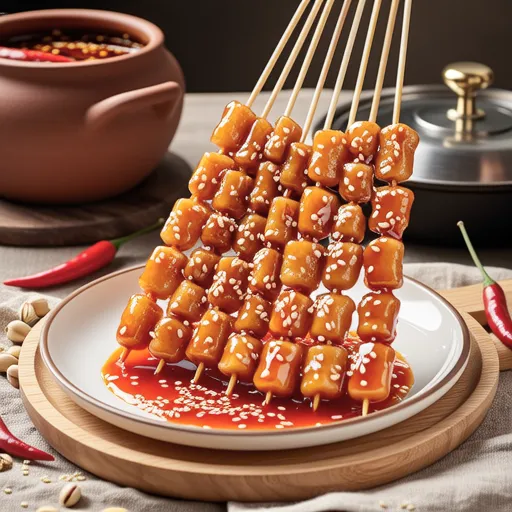 Spicy Sweet Rice Cake Skewers