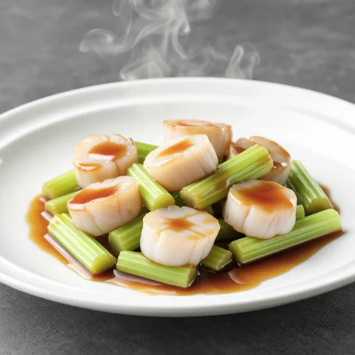 Scallops and Celery Stir-fry with Butter Soy Sauce
