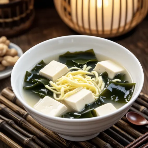 Tofu and Seaweed Egg Drop Soup