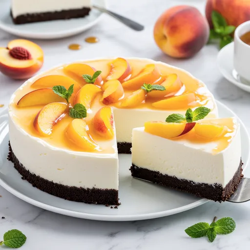 No-Oven Canned Peach Cream Cheese Cake