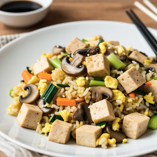 Egg Tofu Fried Rice for Diet