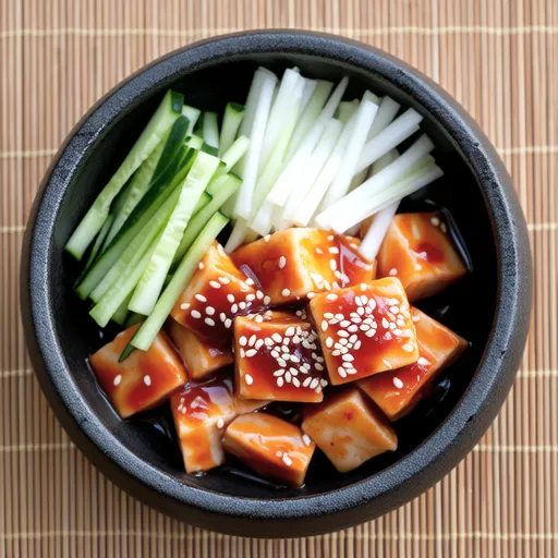 Marinated Yellowtail and Cucumber with Gochujang
