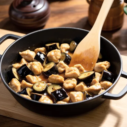 Chicken and Eggplant Stir-fry with Miso Sauce