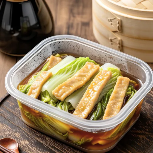 Cabbage and Fried Tofu Microwave Simmer