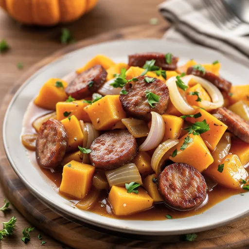 Pumpkin and Sausage Worcestershire Sauté