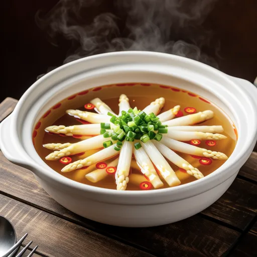 Asparagus and Enoki Chinese Soup