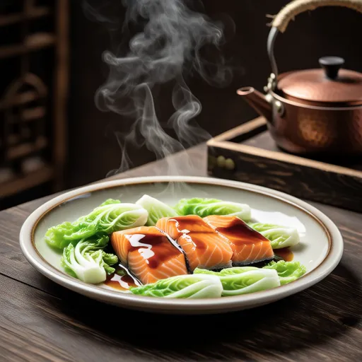 Cabbage and Salmon Butter Steamed Dish
