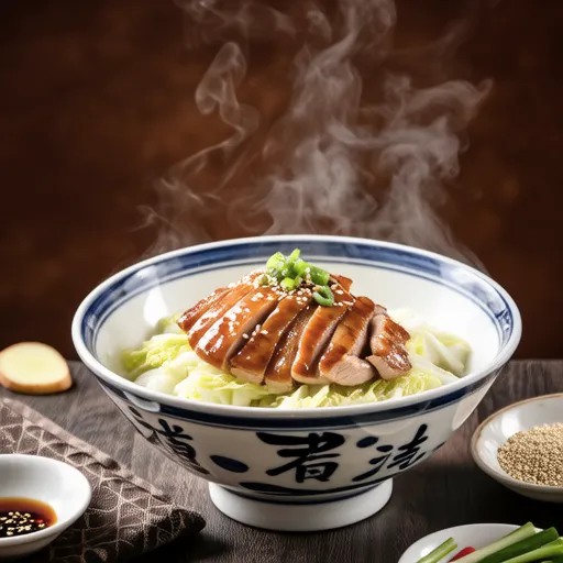Steamed Chicken Breast and Chinese Cabbage with Ginger