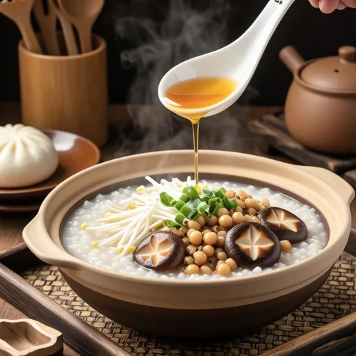 Chicken Minced Meat and Bean Sprout Chinese-style Rice Porridge