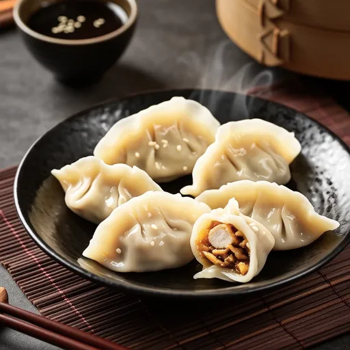 Chicken Mince and Enoki Dumplings