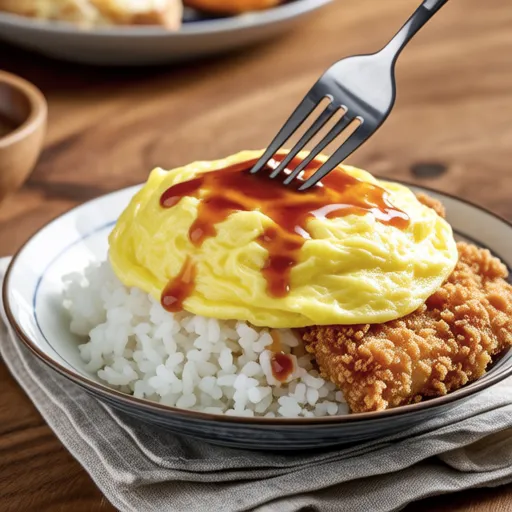 Pork Karaage Fluffy Egg Rice Bowl