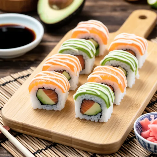 Salmon and Avocado Roll Sushi