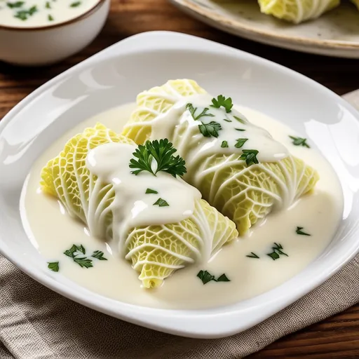 Cream Stewed Stuffed Cabbage Rolls