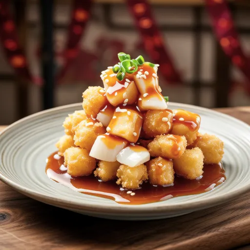 Fried Taro and Cod with Mentaiko Sauce