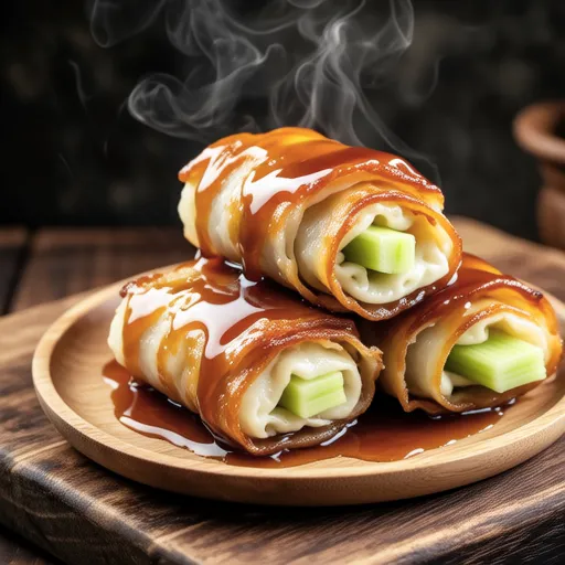 Celery Wrapped Pork Rolls