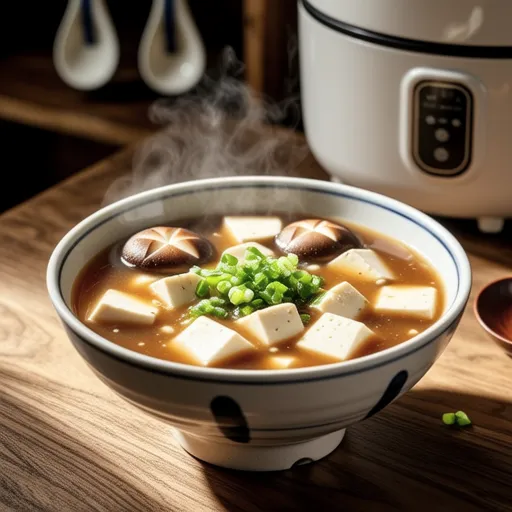 Tofu and Enoki Miso Soup