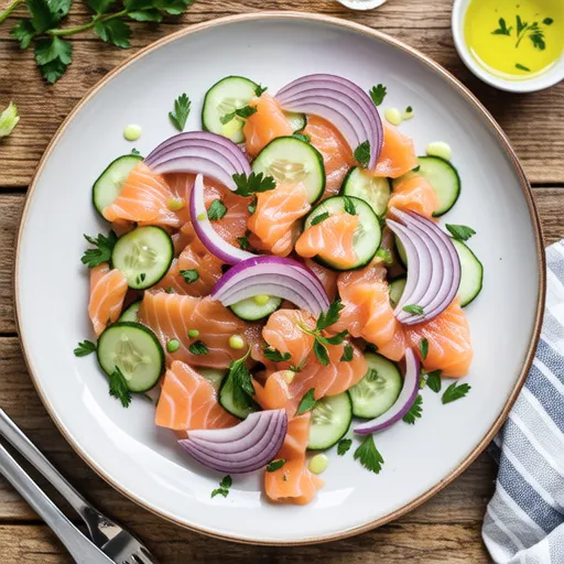 Marinated Salad with Early Red Onion and Salmon