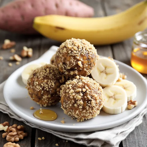 Sweet Potato Balls with Banana and Honey