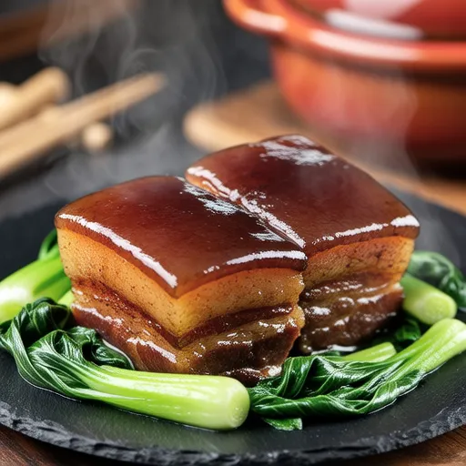 Sweet and Spicy Braised Pork Belly with Leeks