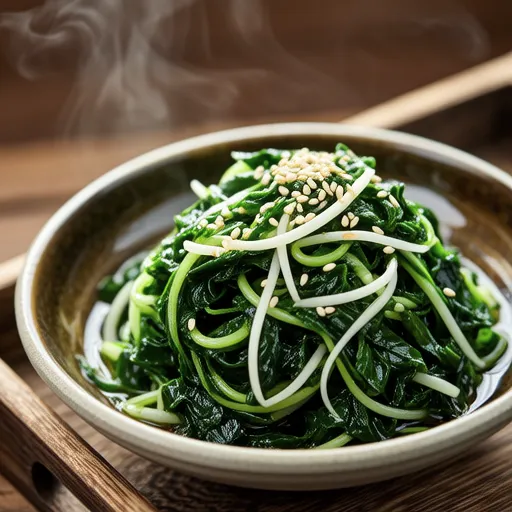 Komatsuna and Bean Sprout Wakame Namul