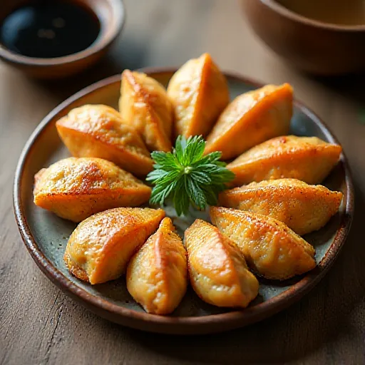 Nozawana and Shrimp Stick Gyoza