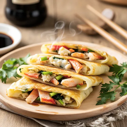 Crab Stick and Green Onion Tofu Pancakes