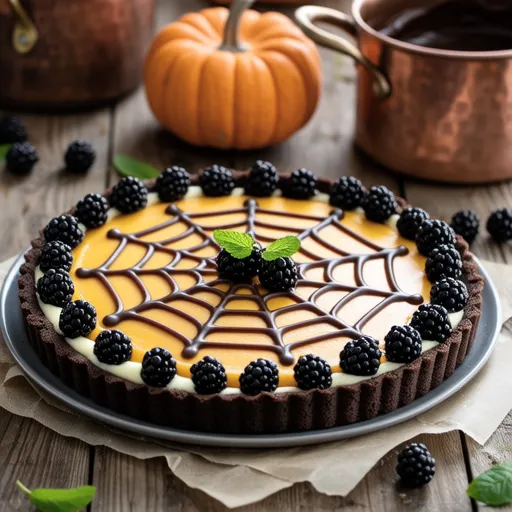 Pumpkin Spider Web Tart