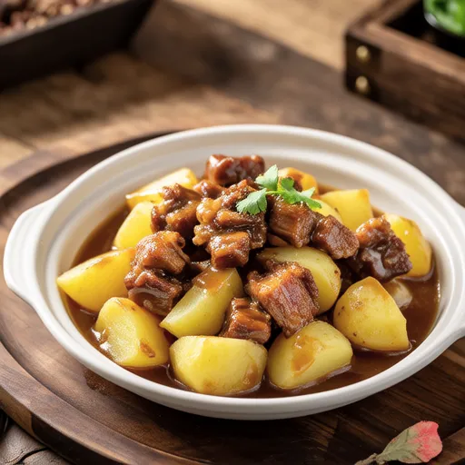 Simmered Potatoes with Ground Pork