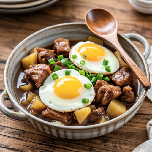 Gobou and Pork Egg Topping
