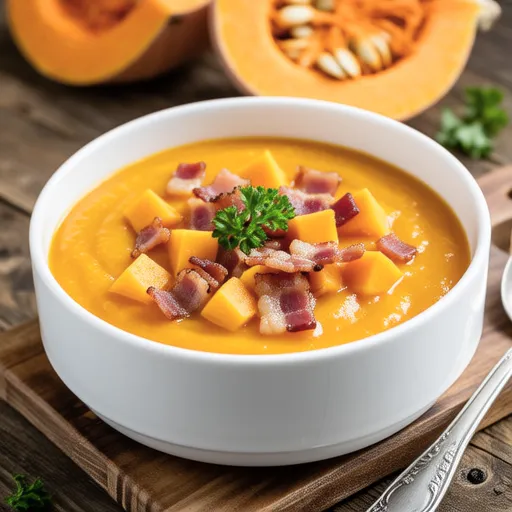 Pumpkin and Bacon Consommé Soup