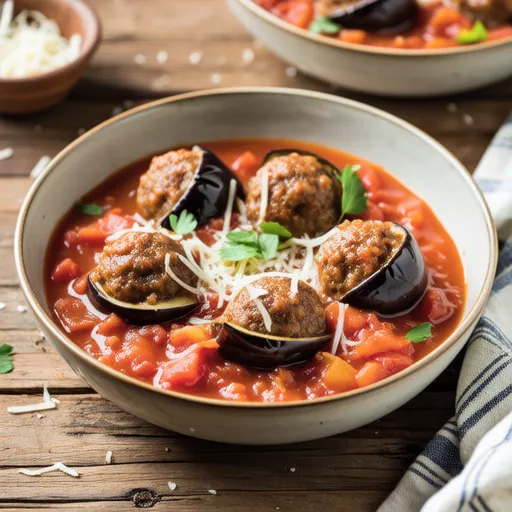 Meatballs and Eggplant Tomato Stew