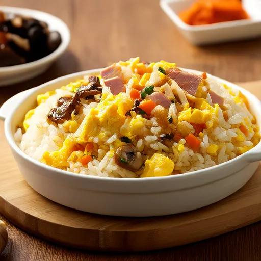 火腿與蘑菇炒飯